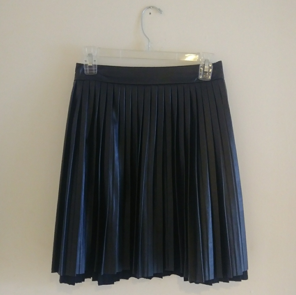 Eloquii studio faux leather pleated mini skirt
